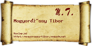 Mogyoróssy Tibor névjegykártya